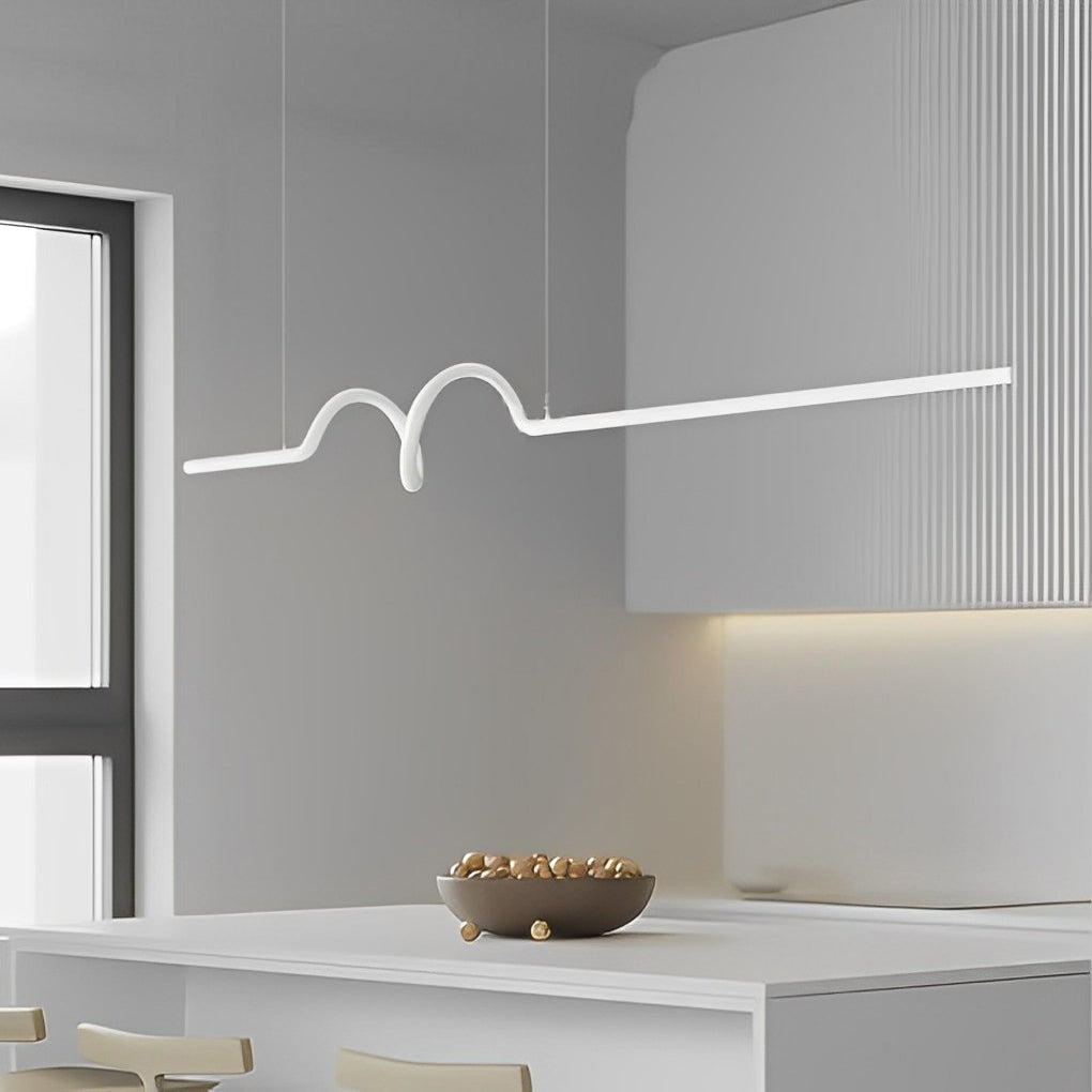 Creative Minimalist Wavy Stepless Dimming Nordic Chandeliers with LED Strip
