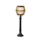 Modern Matte Black Solar Caged Lanterns