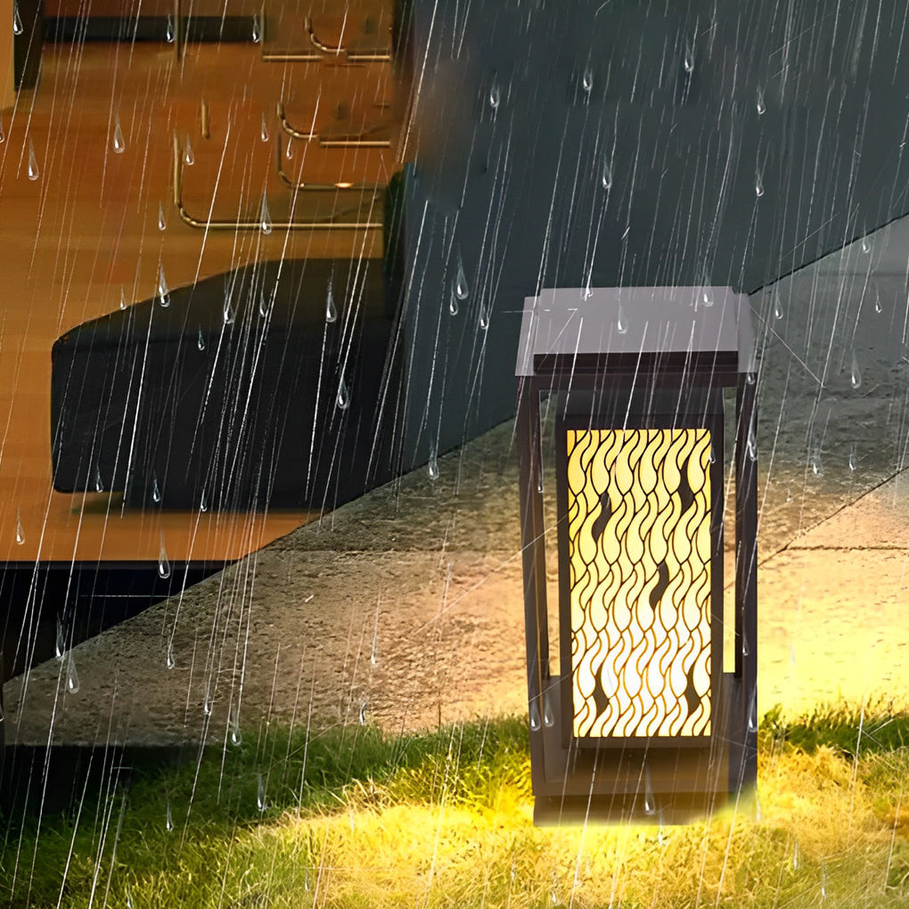 Vintage Black LED Outdoor Landscape Pathway Lights Waterproof Retro Lawn Lamp