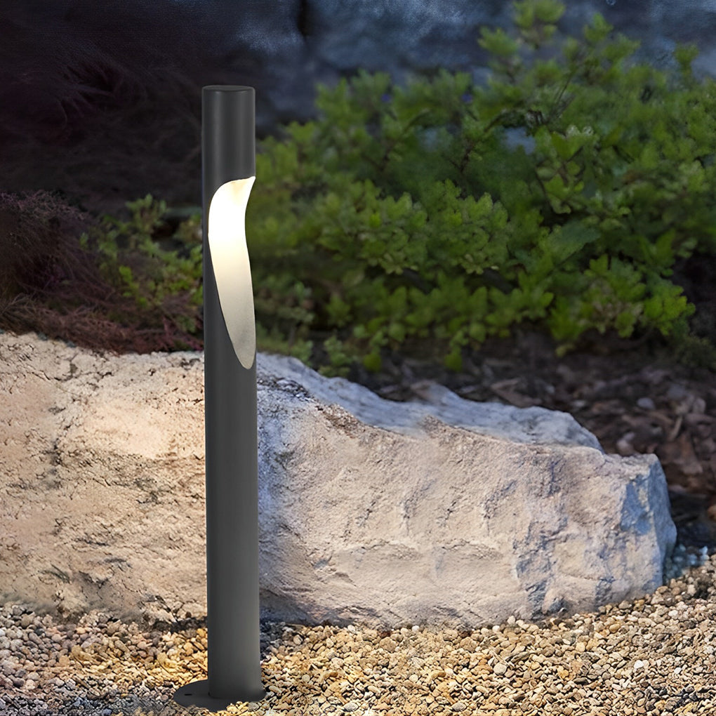 Gray Stainless Steel LED Outdoor Lamp Modern Pathway Lighting