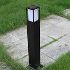 31.49 Inch High Black Aluminum Bollard Path Lights Elegant Square Outdoor Lighting