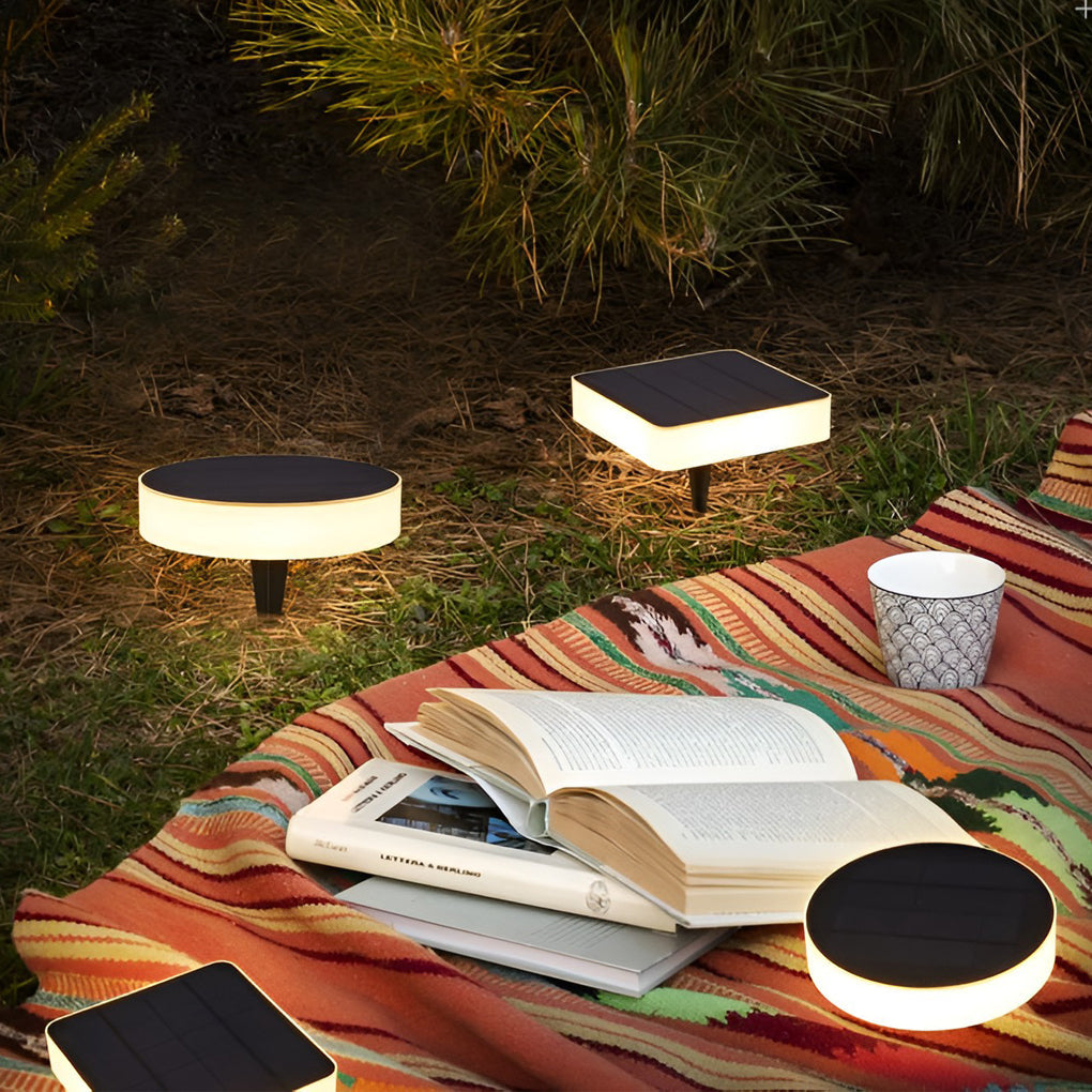 Seamless Solar Disk Lights Elegant LED Ground Lighting for Outdoor Landscapes