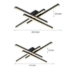 4-Light Modern Linear Parallax Ceiling Lamp LED Flush Mount Ceiling Light