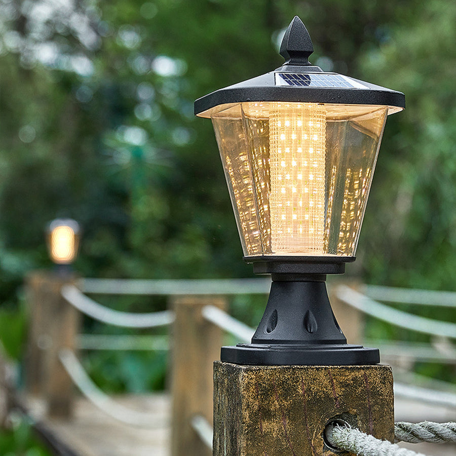 LED Solar Powered Post Cap Lights Waterproof Column Lights