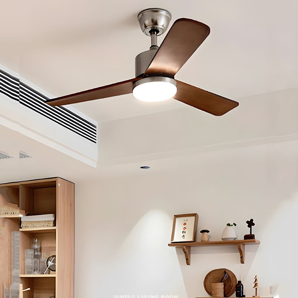 42/52 LED 3-Blades Wood Ceiling Fan Light with Remote