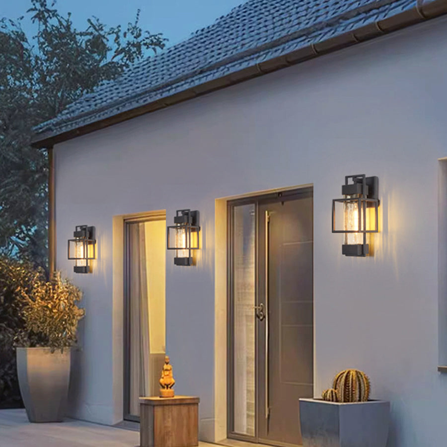 Waterproof Iron Art Black Outdoor Sconces Vintage Style