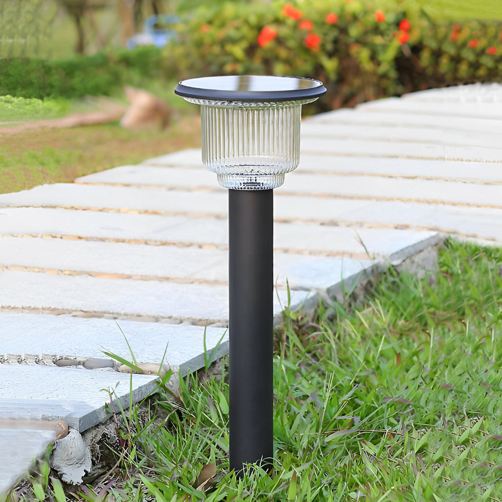 Modern Matte Black Solar LED Adjustable Brightness Outdoor Pathway Lighting