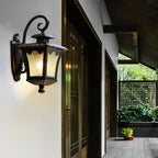 Creative Retro Glass Lantern Waterproof LED European-style Wall Lamp