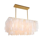 Traditional Classic Metal Capiz Shell Chandelier 3 Bulbs