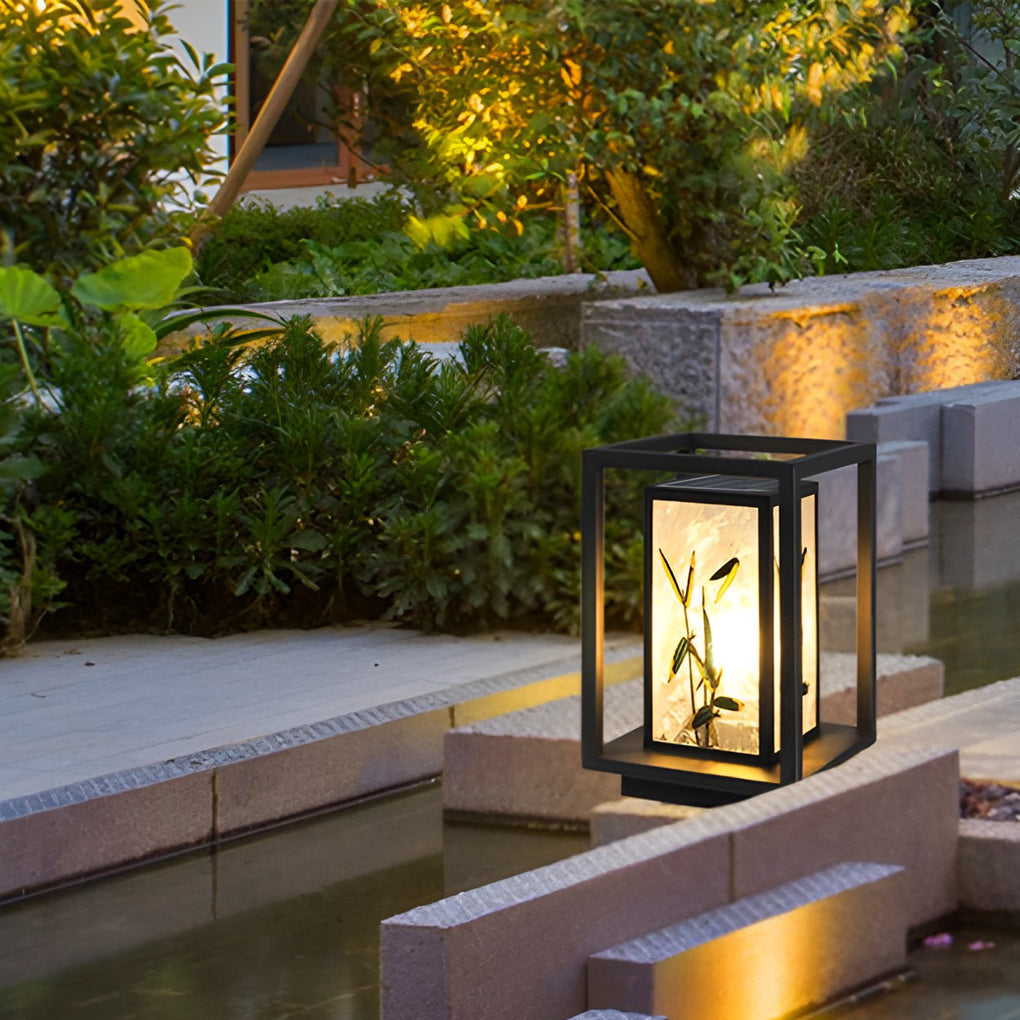 Artistic Solar LED Pathway Lights with Landscape Pattern