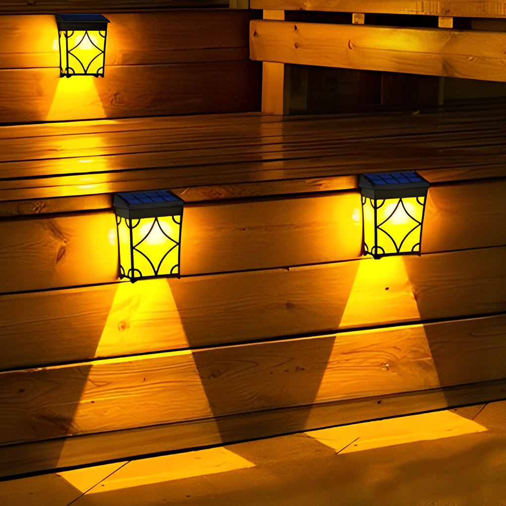 2PCS Waterproof LED RGB Intelligent Solar Wall Lights