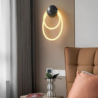 Creative Round Handmade Nylon Weaving LED Black Modern Wall Light Fixture
