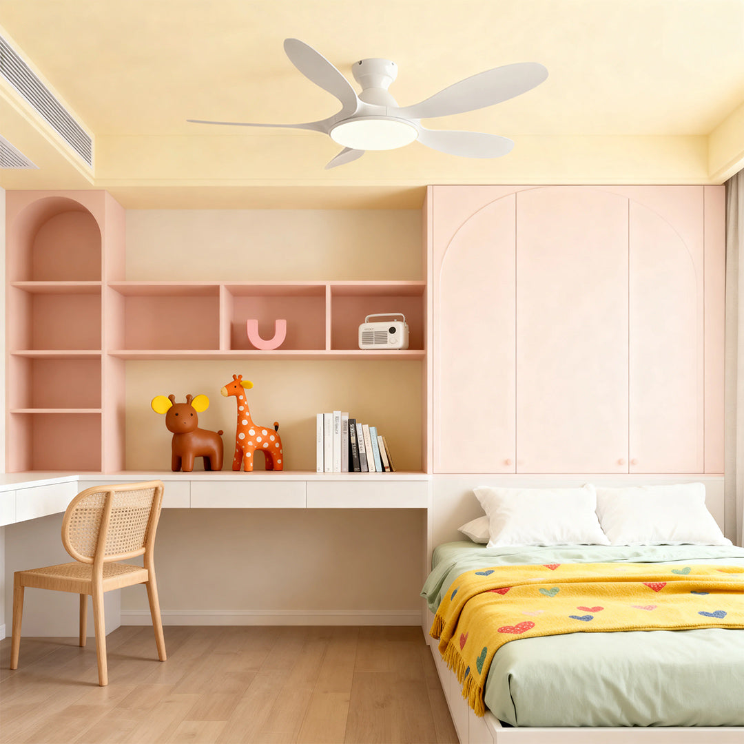 5 Blade Ceiling Fan with Light Abs Blades Metal Body Fan Light