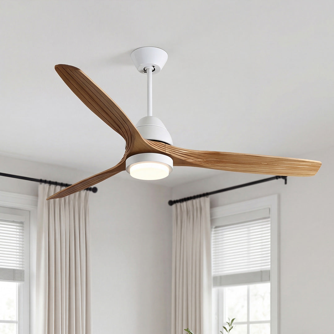 Nordic 52-Inch 3-Blade Wooden Ceiling Fan Light with Remote, 6-Speed