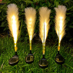 2PCS Hairy Reed LED Solar Lawn Lamps