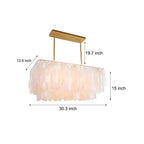Traditional Classic Metal Capiz Shell Chandelier 3 Bulbs