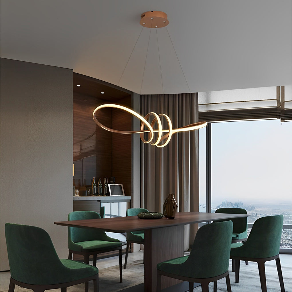 Circles Waves Unique Mid Century Chandeliers Acrylic Ceiling Light