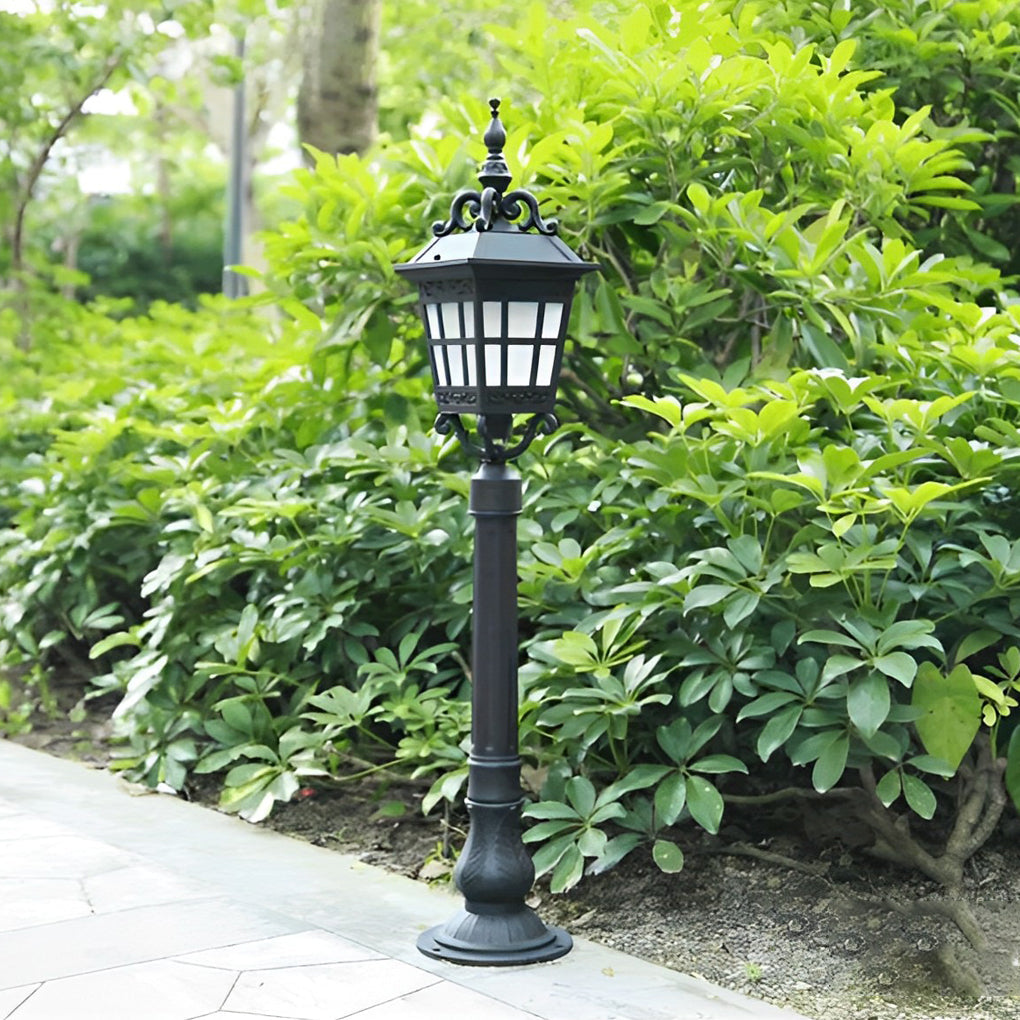 Outdoor European Style Aluminum Glass Post Lamp