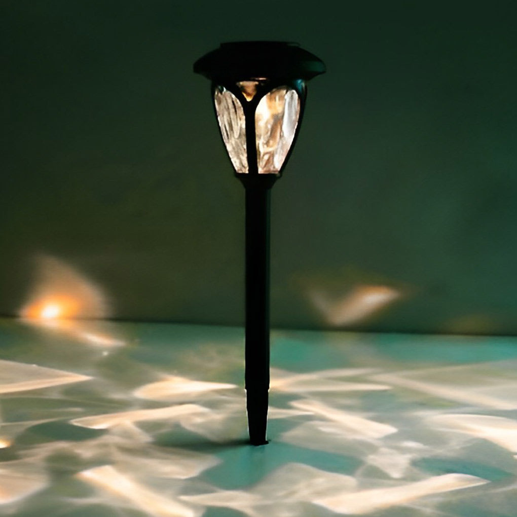 2PCS Intelligent Solar LED Lawn Lamps with Black Opaque Glass Lampshade