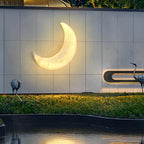 Creative Resin Moon Waterproof LED Modern Outdoor Wall Sconce Lighting
