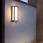 [Open-Box] Warm White Rectangle LED Waterproof Motion Sensor Black Modern Wall Sconce Lighting