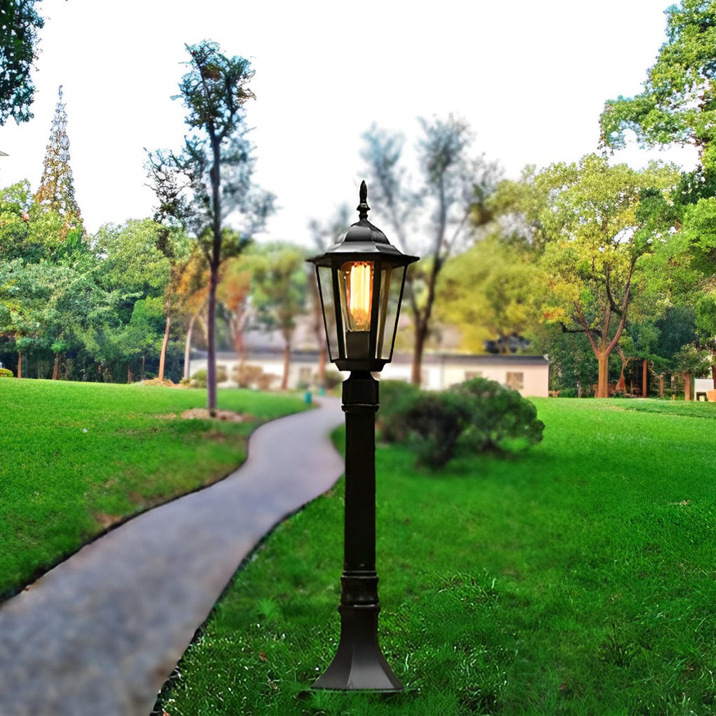 Elegant Traditional Black Post Path Light Waterproof E27 LED Lamp