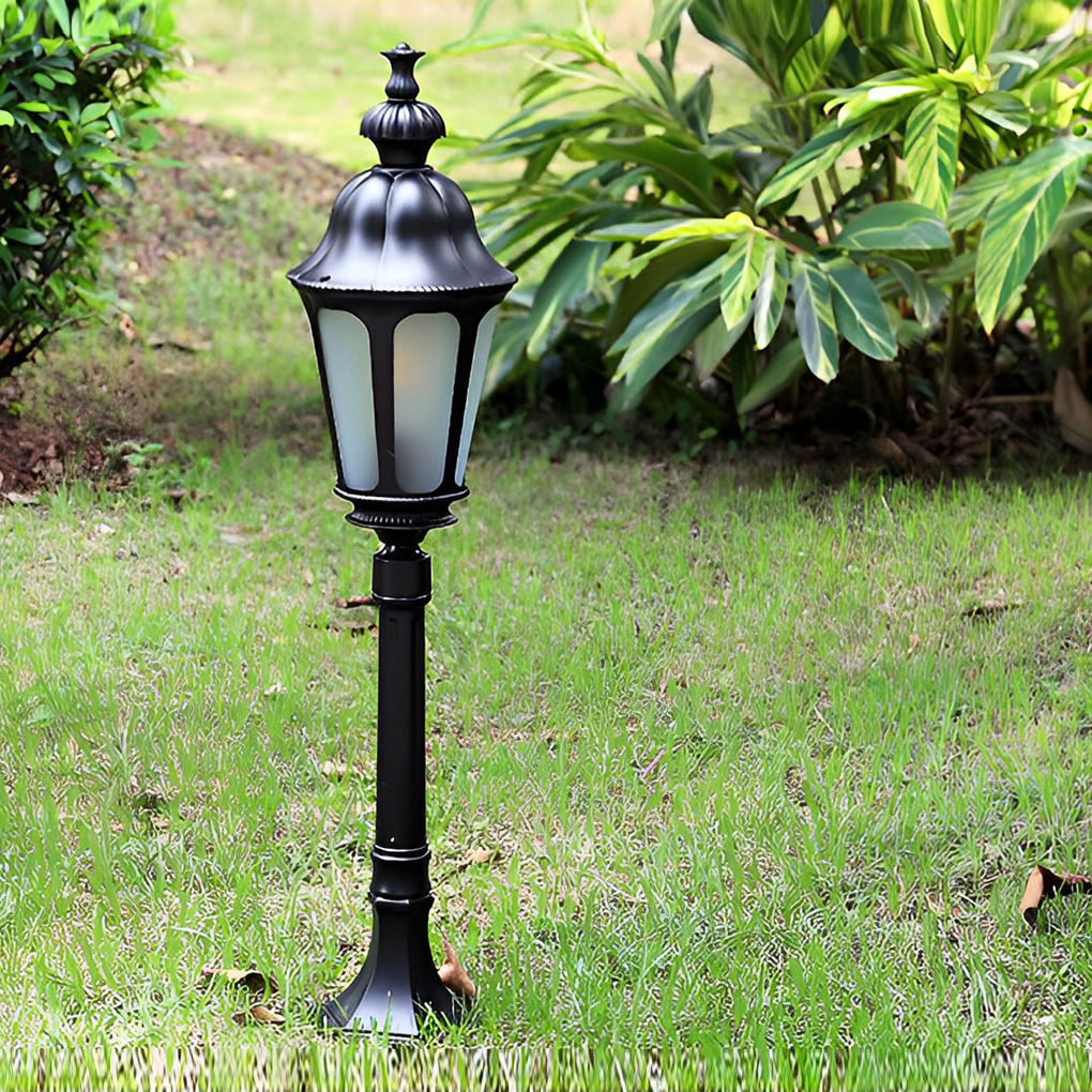 Elegant European-Style Black LED Outdoor Pathway Lamp Post