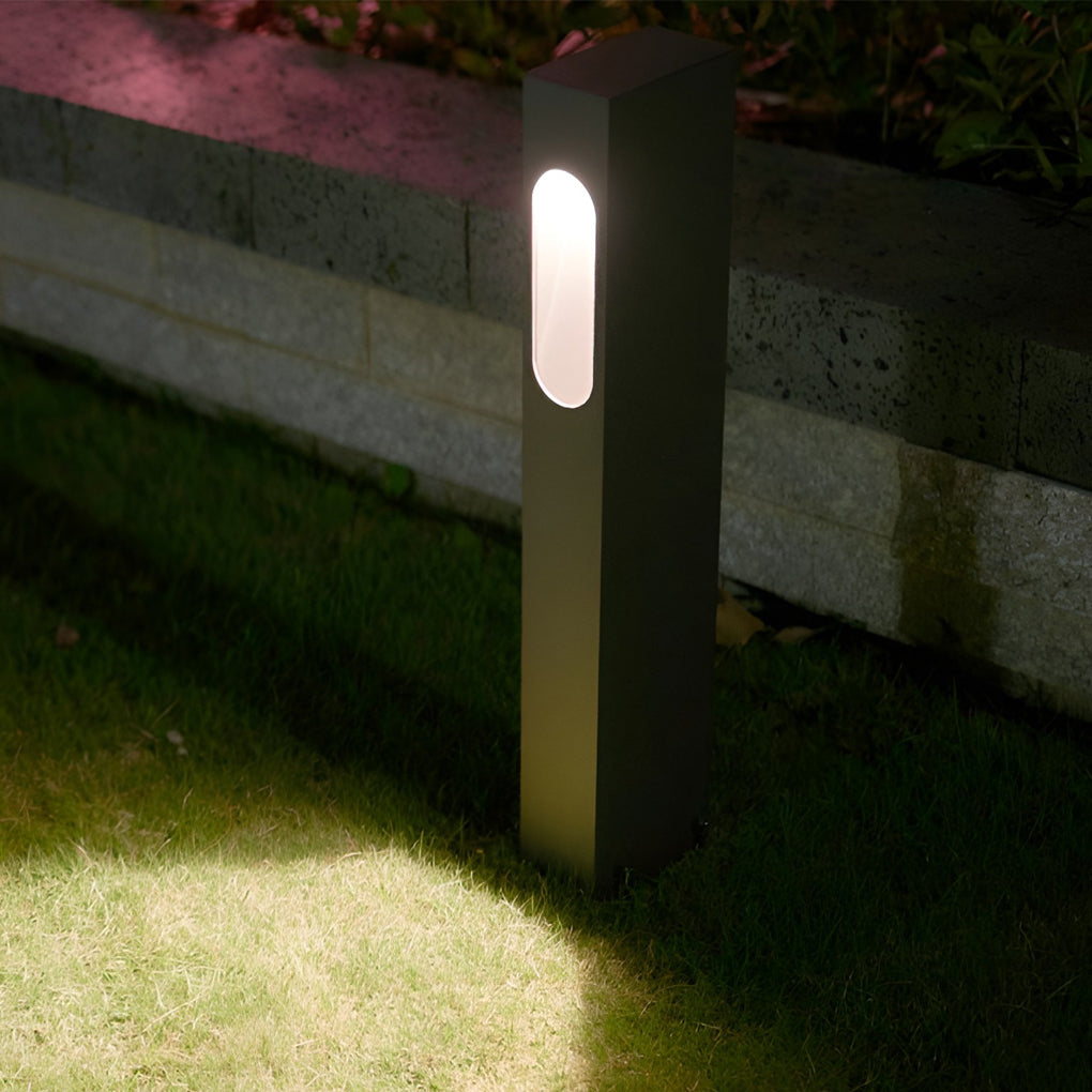 Modern 7W COB LED Pathway Light Black Rectangular Aluminum Outdoor Lawn Light