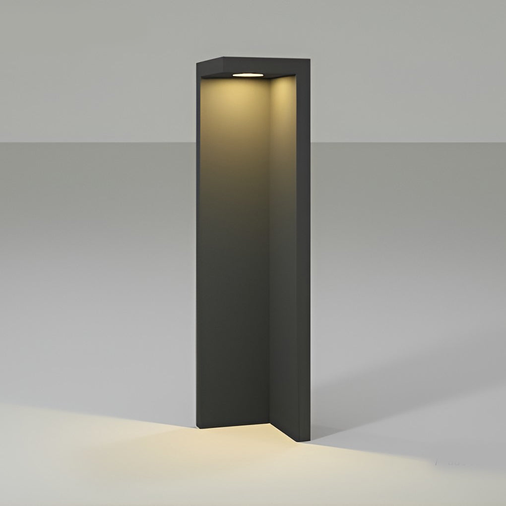 Half-Cut Rectangular Fixture Modern Outdoor Path Light in Gray, LED 4.5W, IP54 Waterproof