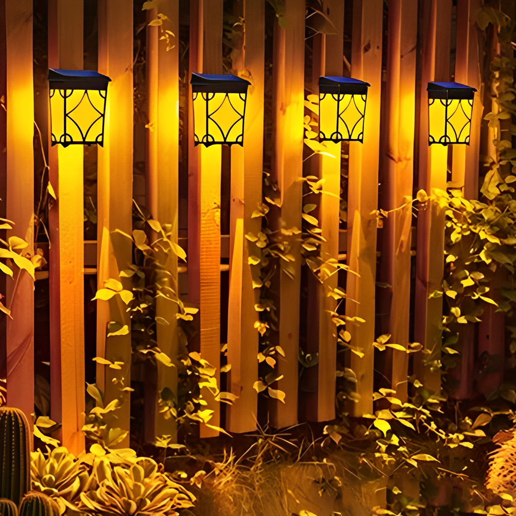 2PCS Waterproof LED RGB Intelligent Solar Wall Lights