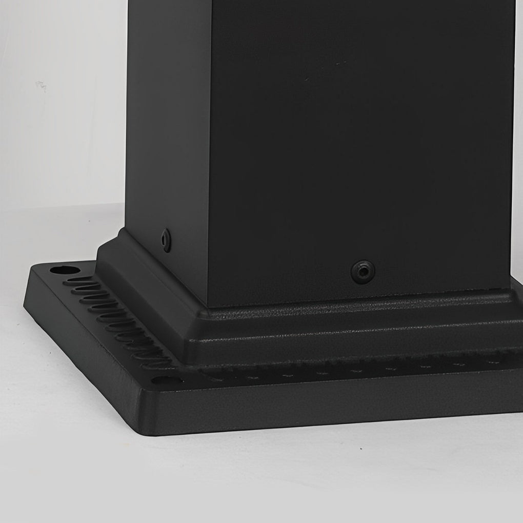Black Solar Pathway Bollard Lights Three-Step Dimming Outdoor Lighting