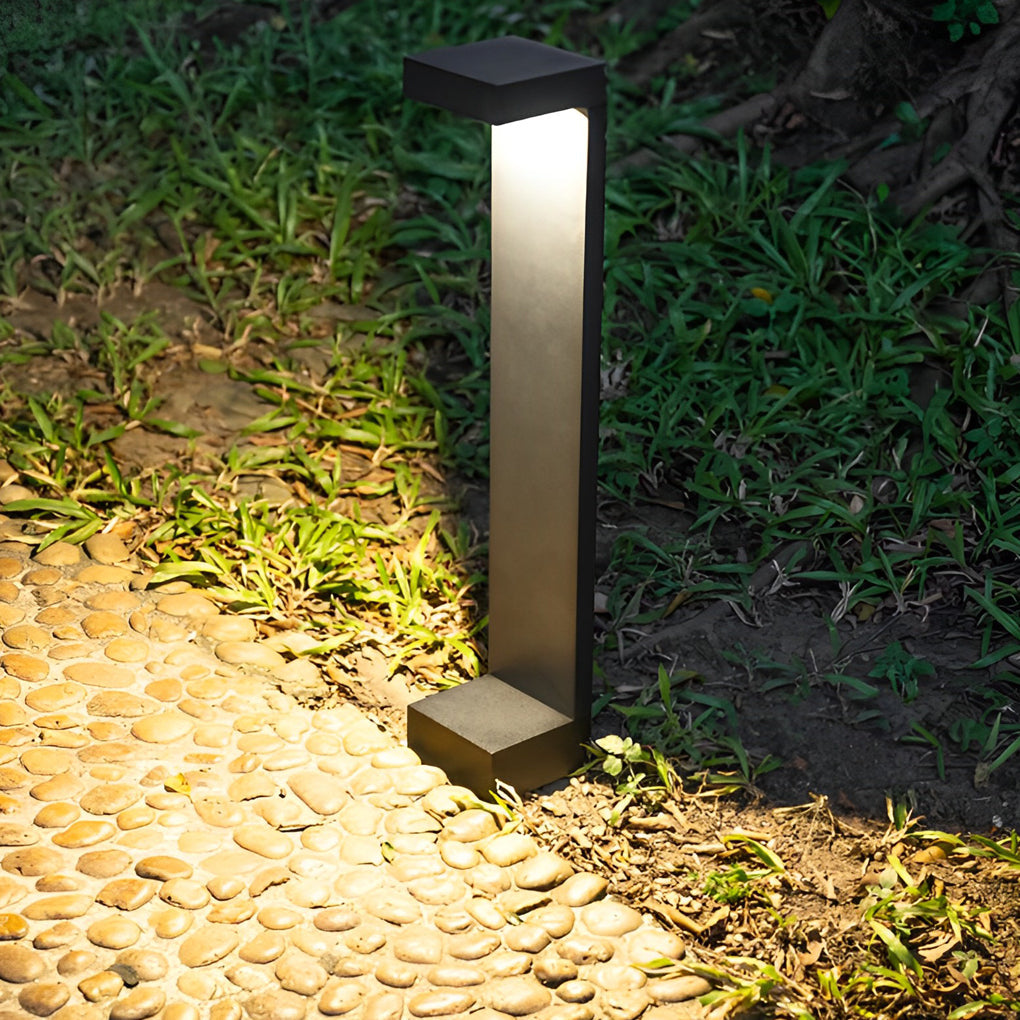 Aluminum LED I-Shaped Pathway Lights - Modern, Waterproof Black Finish