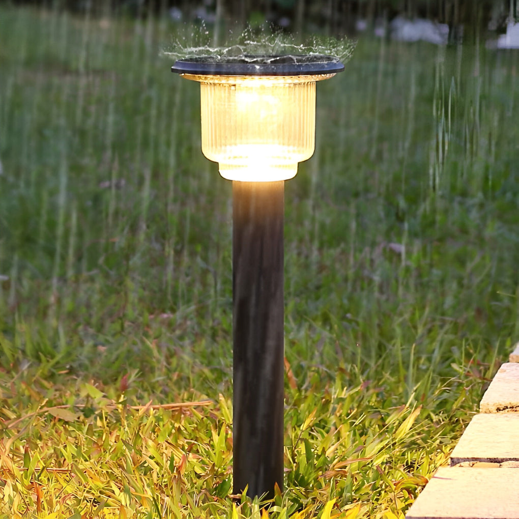 Modern Matte Black Solar LED Adjustable Brightness Outdoor Pathway Lighting