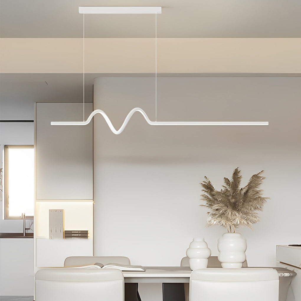 Creative Minimalist Wavy Stepless Dimming Nordic Chandeliers with LED Strip