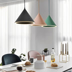 Cone Shaped Pendant Lights LED Macaron Color Ceiling Light