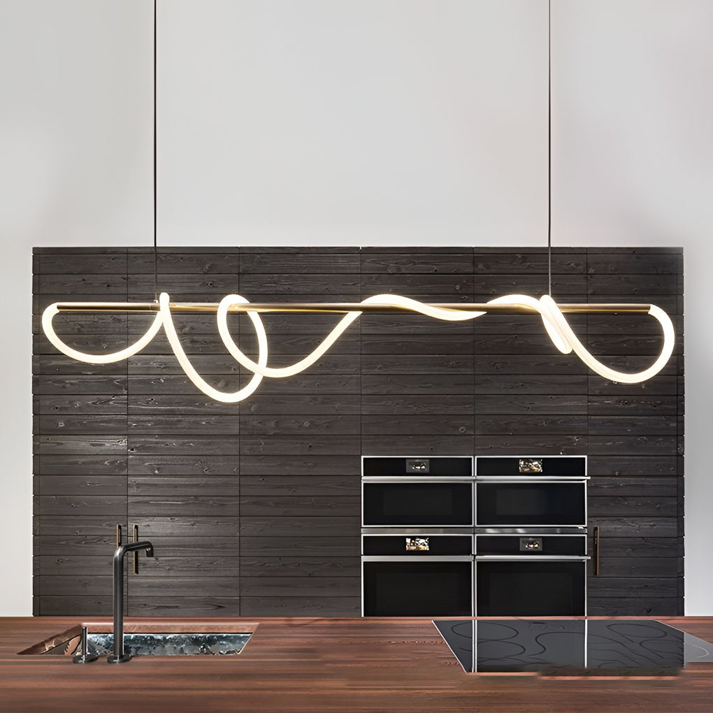 Creative LED Strip Electroplated Metal Modern Chandeliers Ceiling Lights