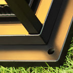 Intelligent Lighting Square Black Solar Lawn Lights with Ribbed Glass Pathway Lights