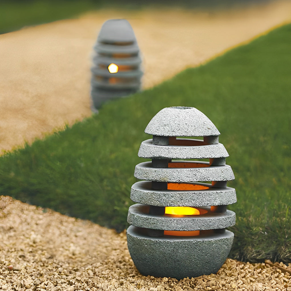 Elegant Egg-Shaped Resin Outdoor LED Lawn Light Waterproof & Modern Lighting