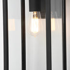 Waterproof Rectangular Glass Black Outdoor Wall Lantern Lantern