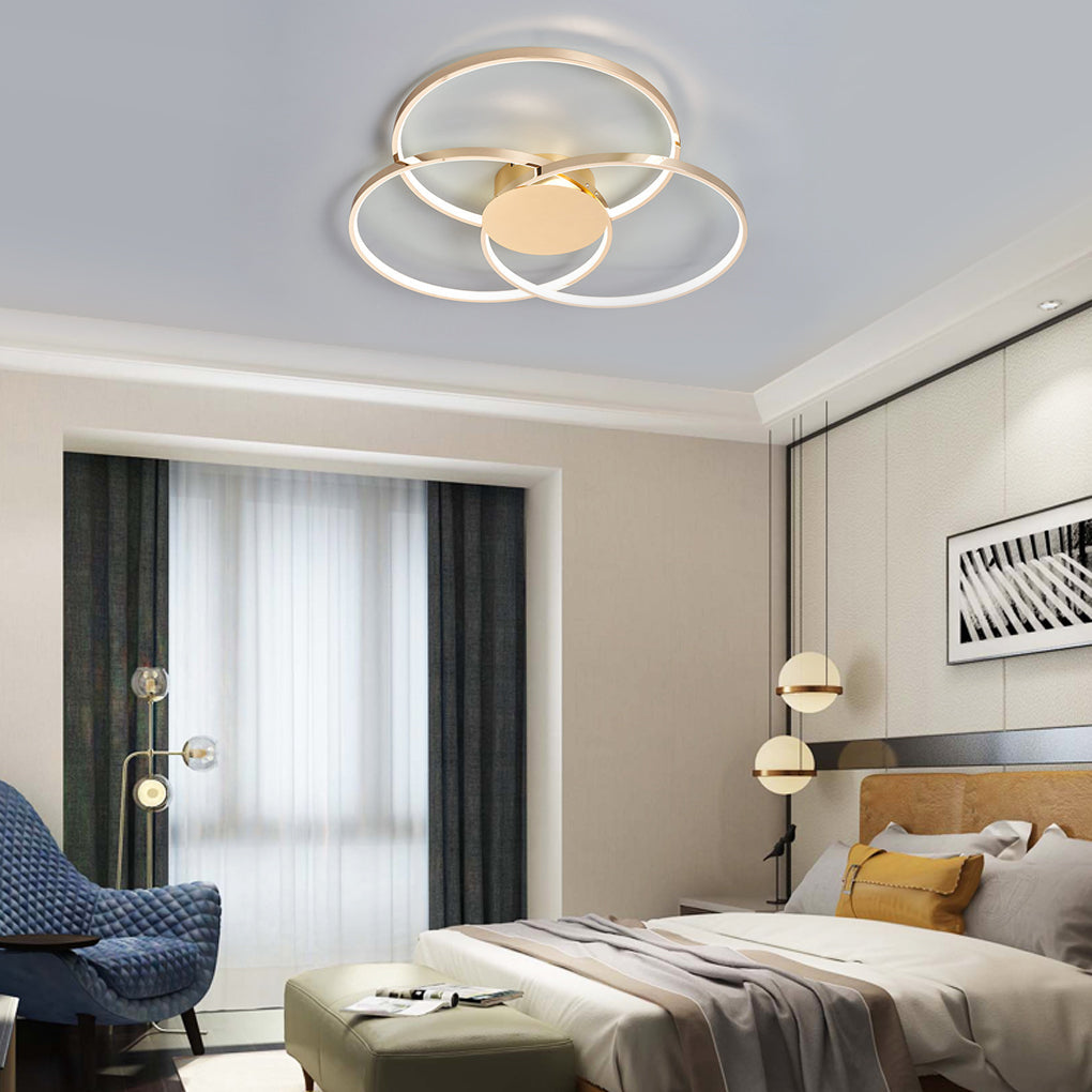 Three Rings Stepless Dimming Electroplated Metal Nordic Ceiling Lights