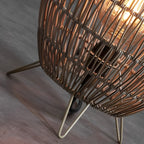 Elegant Handmade Rattan Oval Cage Outdoor Floor Lamp