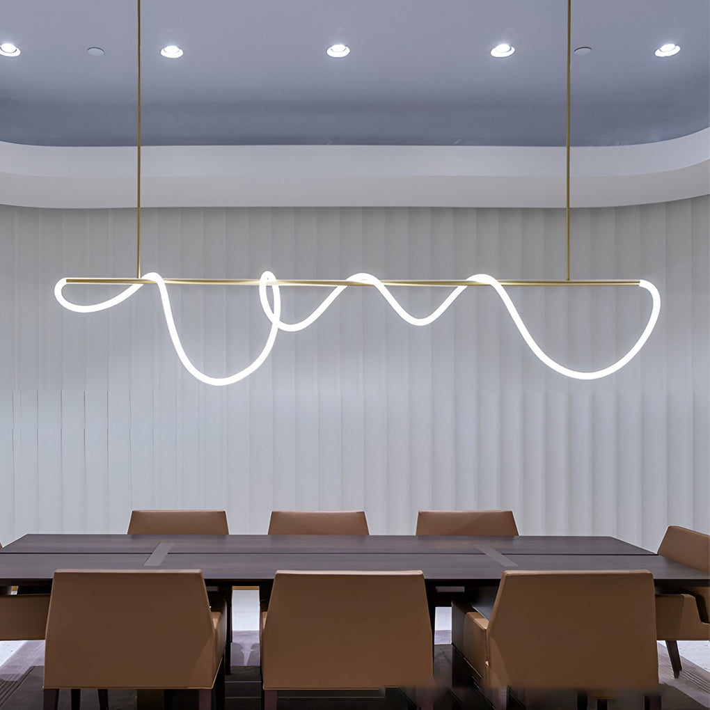 Creative LED Strip Electroplated Metal Modern Chandeliers Ceiling Lights