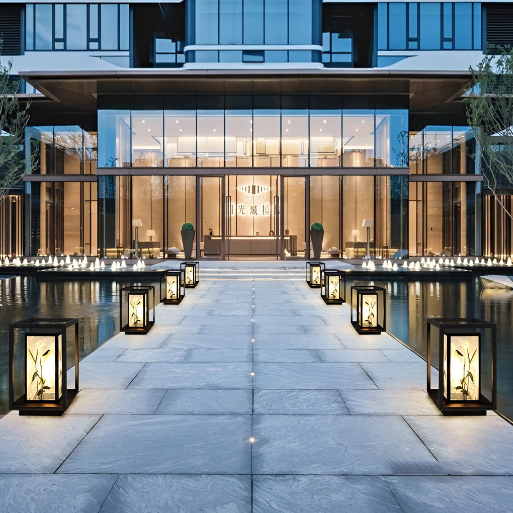 Artistic Solar LED Pathway Lights with Landscape Pattern