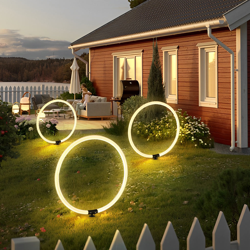 Sleek Ring LED Lawn Lamp Modern Waterproof Landscape Lighting