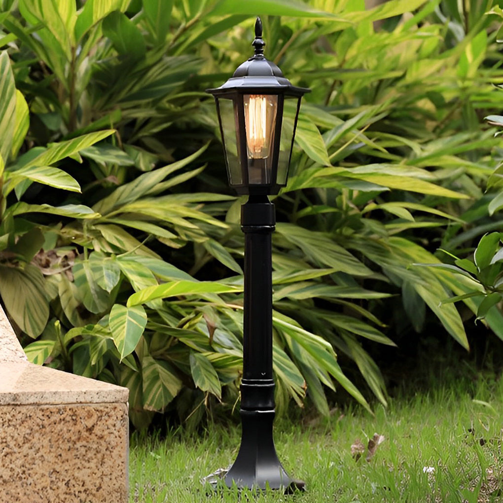Elegant Traditional Black Post Path Light Waterproof E27 LED Lamp