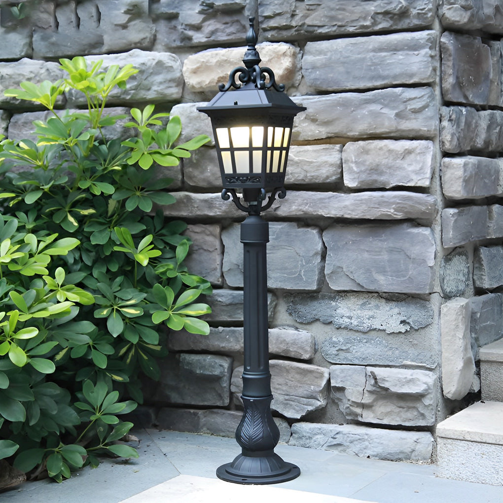 Outdoor European Style Aluminum Glass Post Lamp