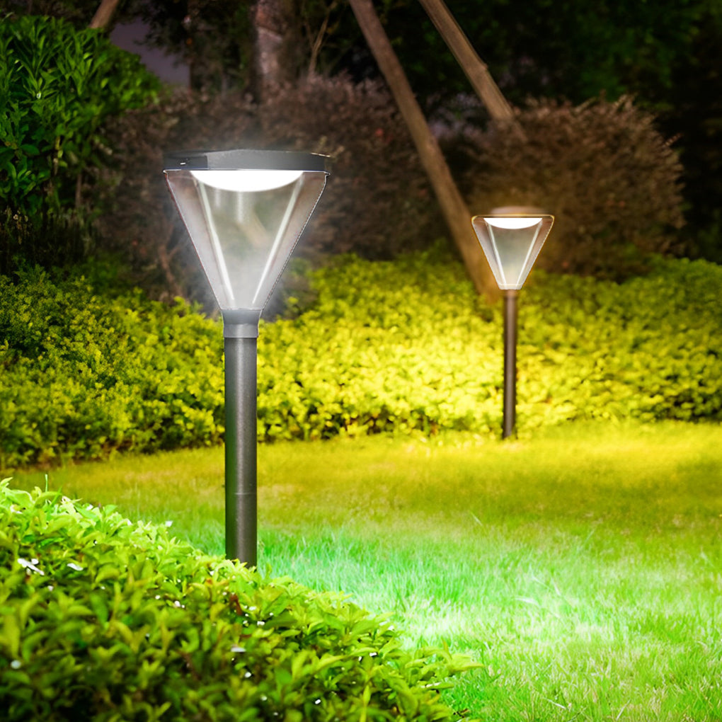 Adjustable Modern Black Solar LED Lawn Lamp with Intelligent Light Control