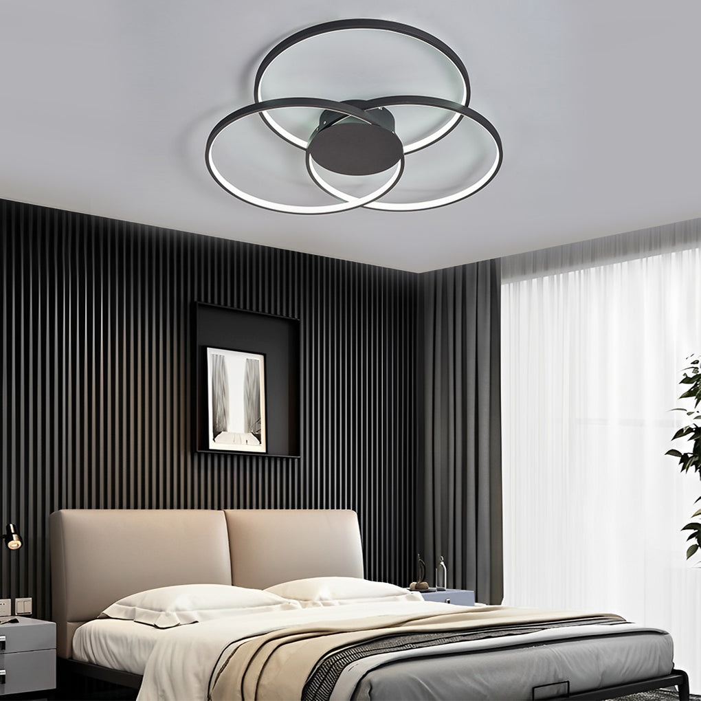Three Rings Stepless Dimming Electroplated Metal Nordic Ceiling Lights