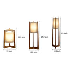 Rustic Japanese-style Wood Standing and Double Shaded LED Floor Lamp