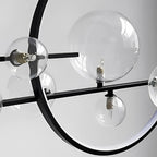 Moon Glass Bubbles LED Black Postmodern Dining Room Chandeliers